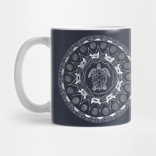 Turtle Mandala White Ink Mug